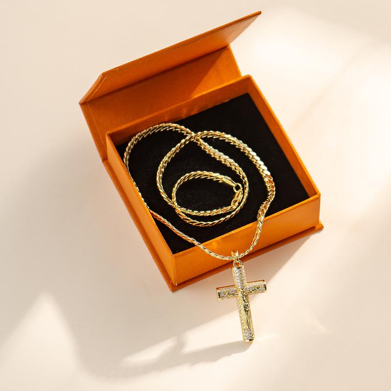 24" Miami Cross Chain, 14K Gold-Plated