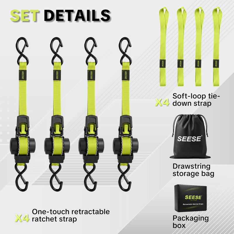 SnapTight Retractable Ratchet Strap