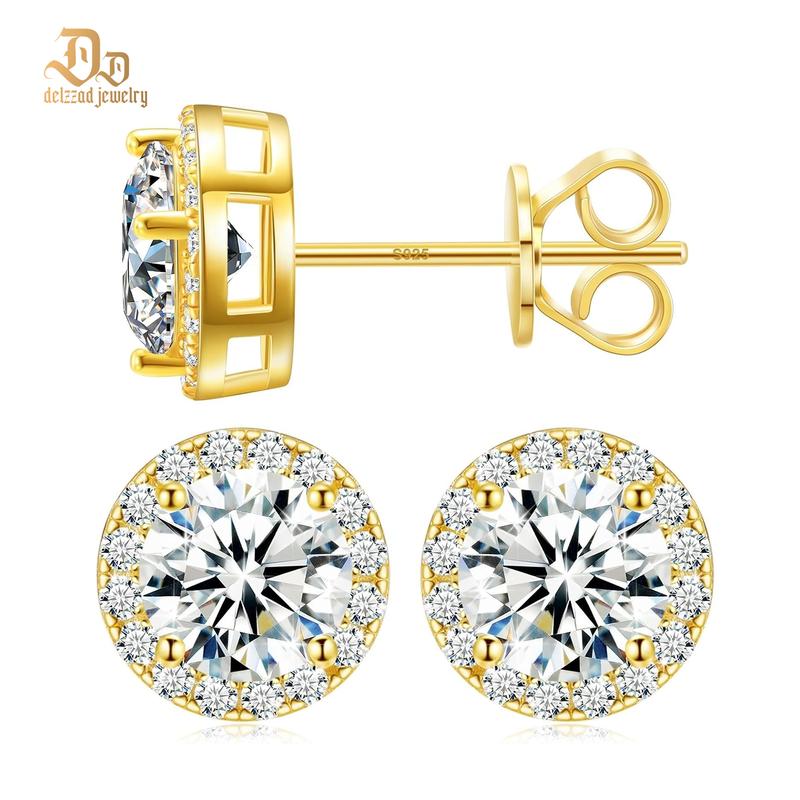 Halo Moissanite Studs