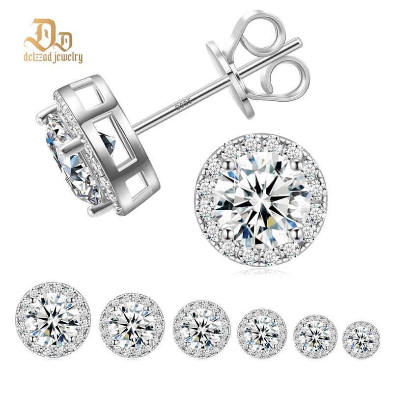 Halo Moissanite Studs