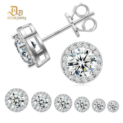 Halo Moissanite Studs