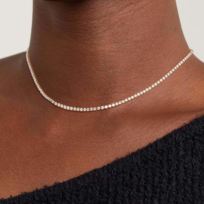 VERALUME Moissanite Tennis Necklace