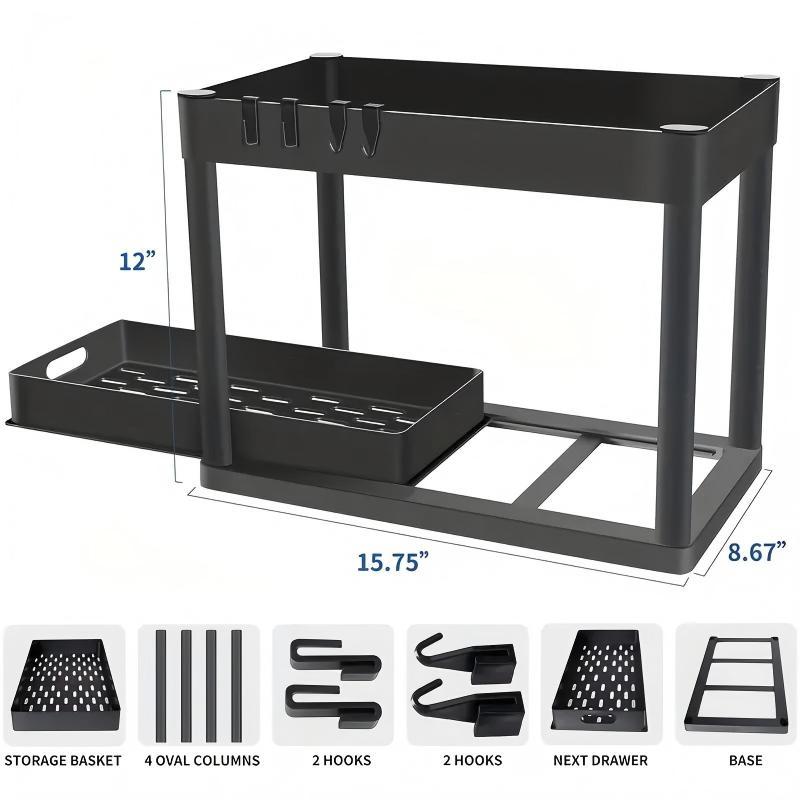 SinkStack Pro – 2-Tier Pull-Out Under Sink Organizer (2-Pack)