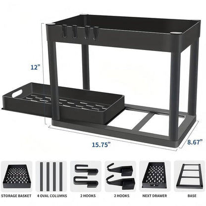 SinkStack Pro – 2-Tier Pull-Out Under Sink Organizer (2-Pack)