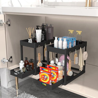 SinkStack Pro – 2-Tier Pull-Out Under Sink Organizer (2-Pack)