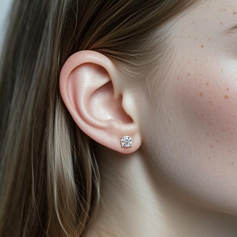 Radiant Moissanite Studs