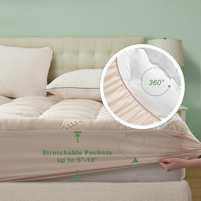 CloudLuxe™ Cooling Pillow-Top Mattress Topper