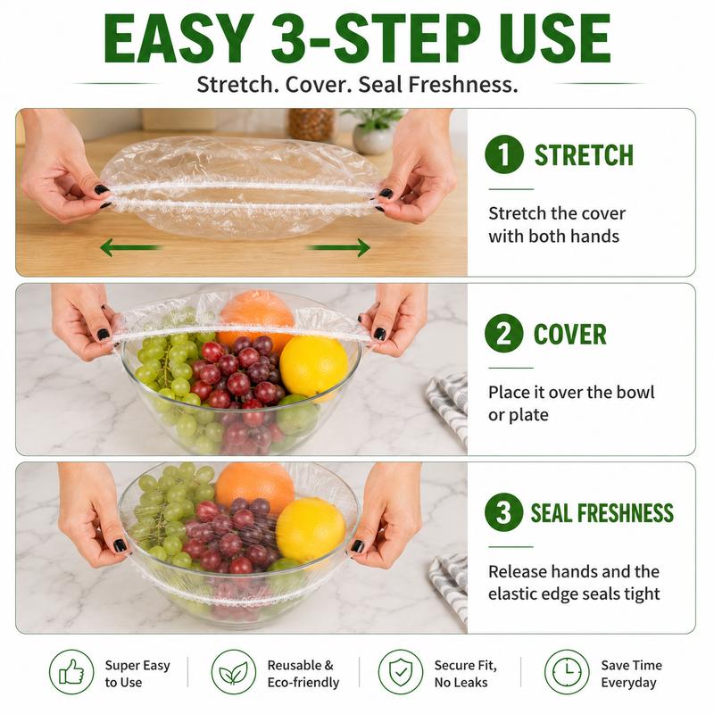 FreshSeal Elastic Food Covers (100 Pack)