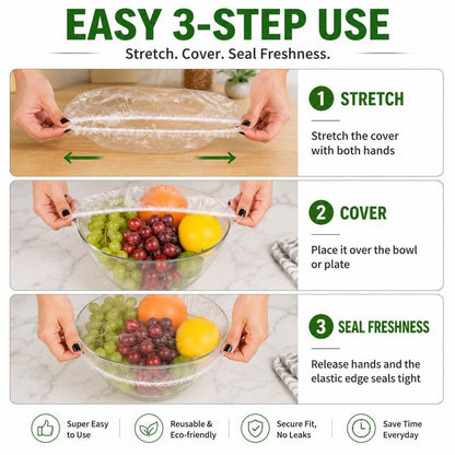 FreshSeal Elastic Food Covers (100 Pack)