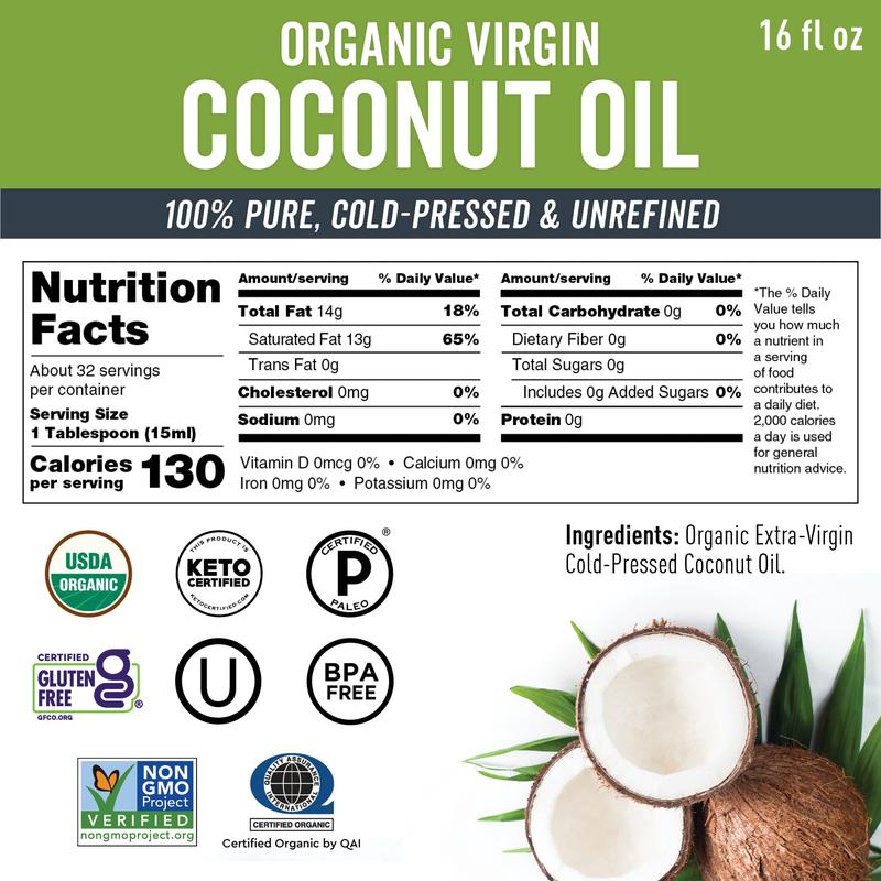 Aceite de Coco Orgánico Extra Virgen – Prensado en Frío