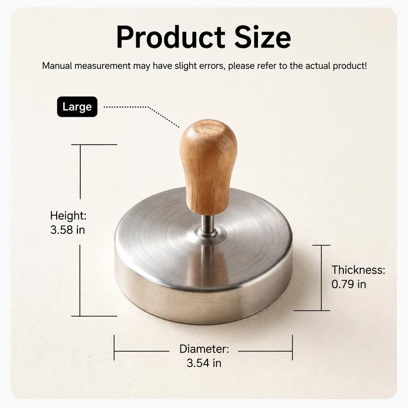 Stainless Steel Burger Press - 1Pc Nonstick Burger Patty Maker Mold, Sturdy Metal Meat Smasher, Multifunctional Kitchen Utensil for Home/Commercial Use to Make Round Patties, Burguer Patty Maker