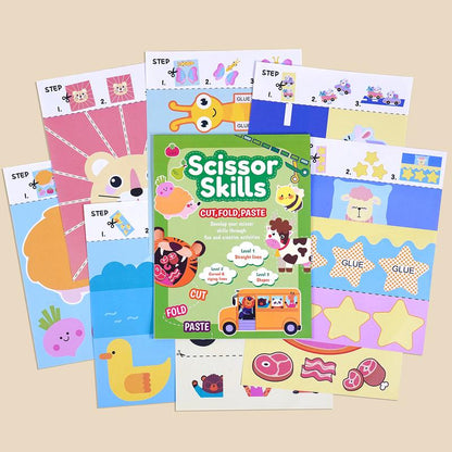 SnipSmart Scissor Skills Kit: 25 Cut, Fold & Glue Activities (Ages 3+)