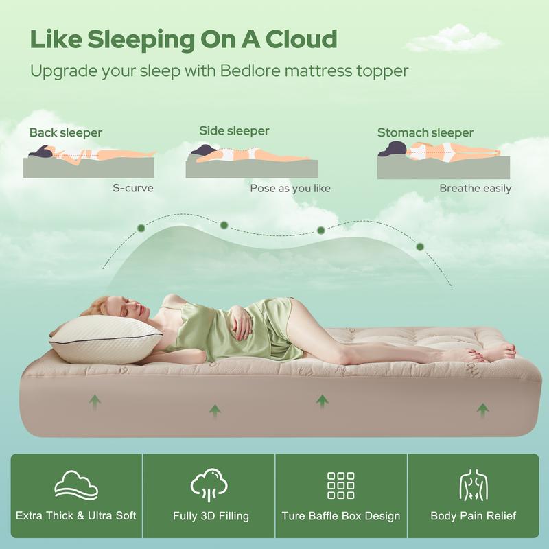 CloudLuxe™ Cooling Pillow-Top Mattress Topper