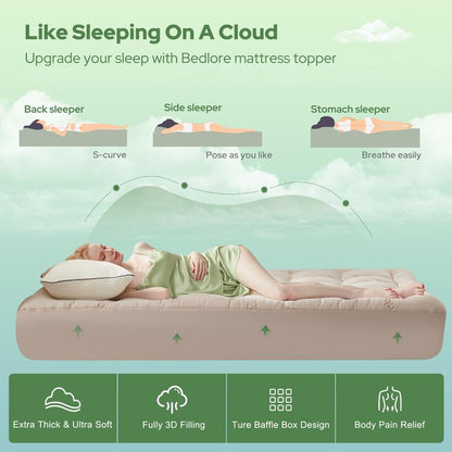 CloudLuxe™ Cooling Pillow-Top Mattress Topper