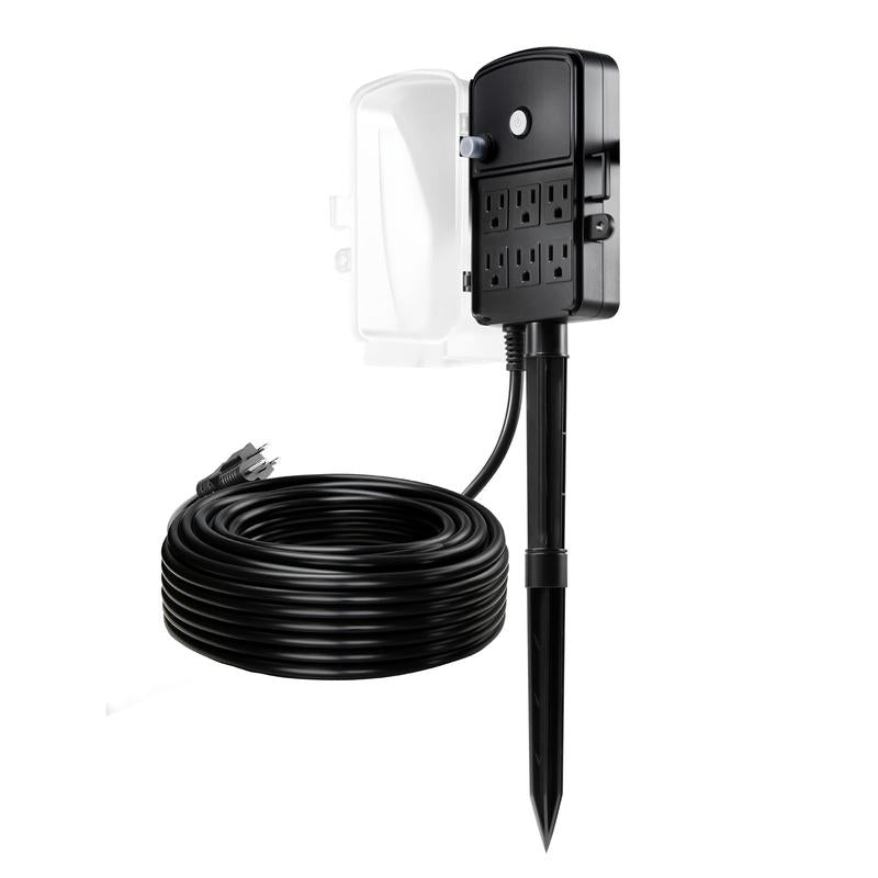 6-Outlet Outdoor Power Stake with Remote & Timer