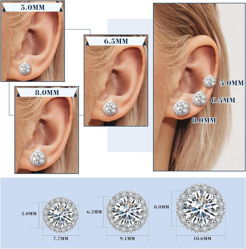 Halo Moissanite Studs