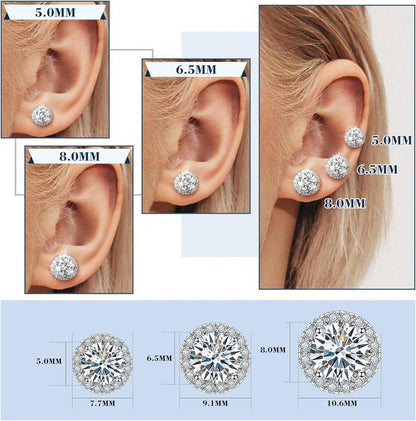 Halo Moissanite Studs