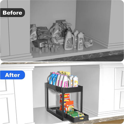 SinkStack Pro – 2-Tier Pull-Out Under Sink Organizer (2-Pack)