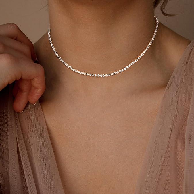 VERALUME Moissanite Tennis Necklace