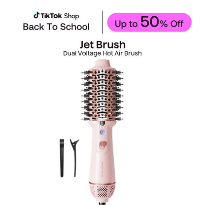 Wavytalk Jet Brush Dual Voltage Ionic Hair Dryer Brush, Reduces Damage, Anti-Frizz Straight Hair, Curls and Blowouts
