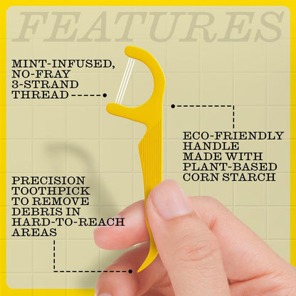 TRIMINT 3-Strand Floss Picks | Baking Soda + Mint | 300 Count