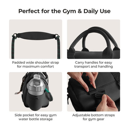 The Mighty Duffel Gym Bag with Yoga Mat Holder + Shoe Compartment