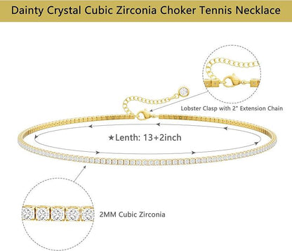 VERALUME Moissanite Tennis Necklace