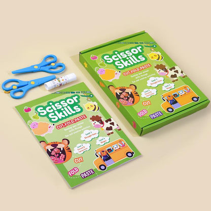 SnipSmart Scissor Skills Kit: 25 Cut, Fold & Glue Activities (Ages 3+)