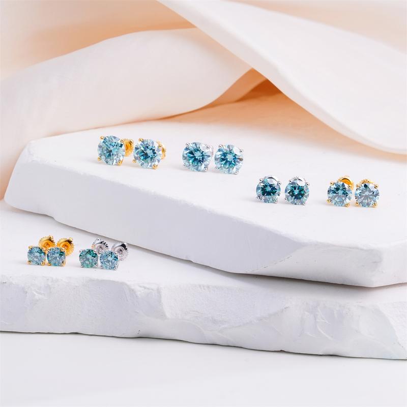 Radiant Moissanite Studs