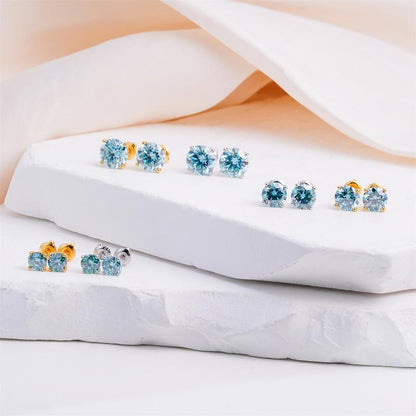 Radiant Moissanite Studs
