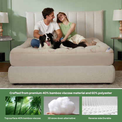 CloudLuxe™ Cooling Pillow-Top Mattress Topper