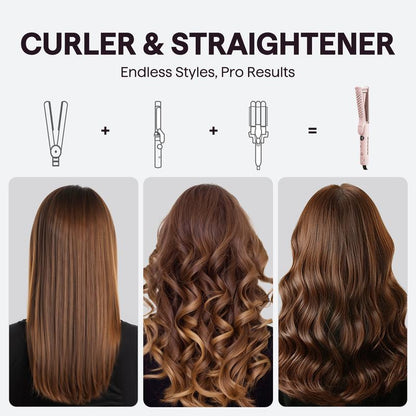 Wavytalk Whirlwind Curl, 360° Airflow Styler With 3 Air Modes &  LED Display,  2-in-1 Hair Straightener and Curler with Cooling Air Vents to Lock in Style