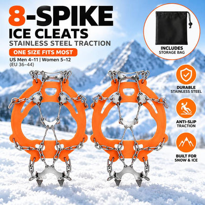 Crampones Antideslizantes de 8 Clavos para Hielo y Nieve
