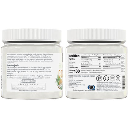 Aceite de Coco Orgánico Extra Virgen – Prensado en Frío