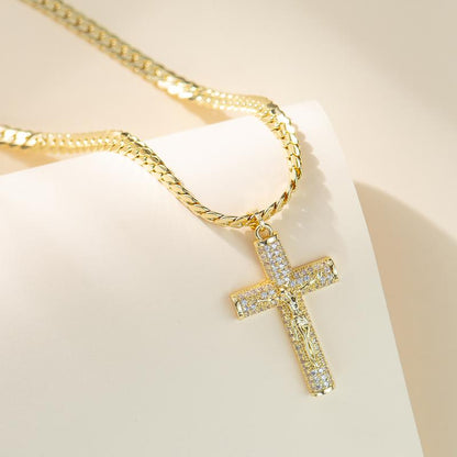 24" Miami Cross Chain, 14K Gold-Plated