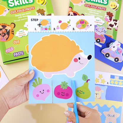 SnipSmart Scissor Skills Kit: 25 Cut, Fold & Glue Activities (Ages 3+)