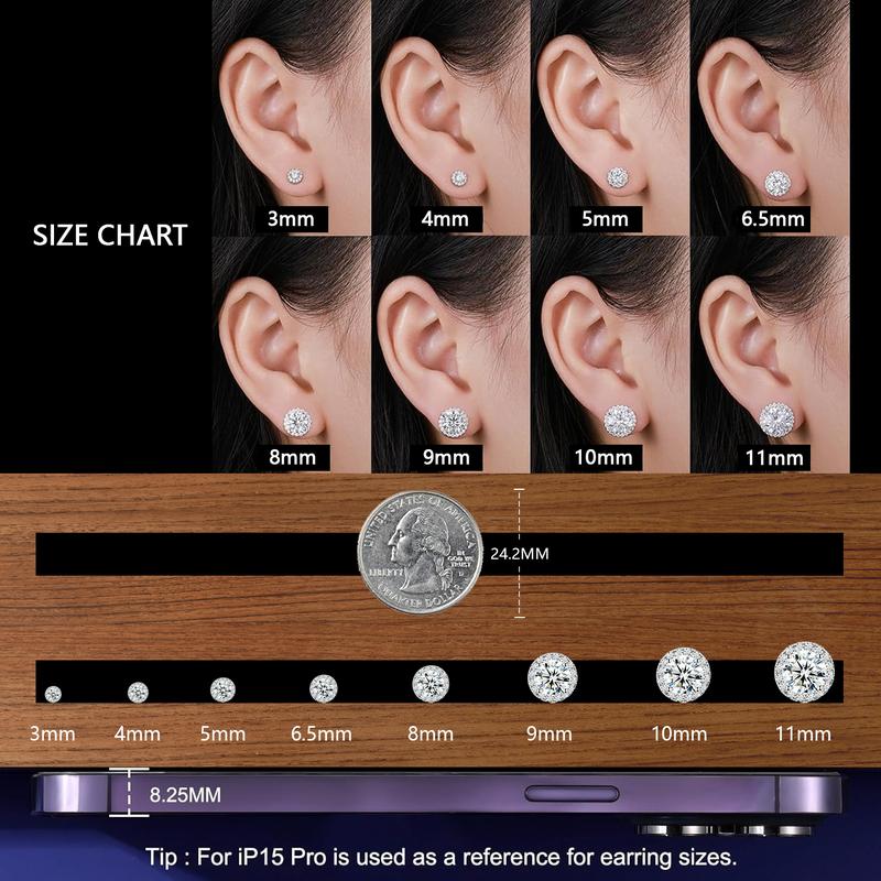 Halo Moissanite Studs