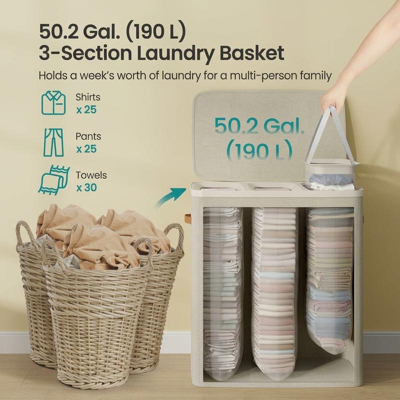 The DuoSort Hamper: 2-in-1 Laundry Basket with Lid & Handles