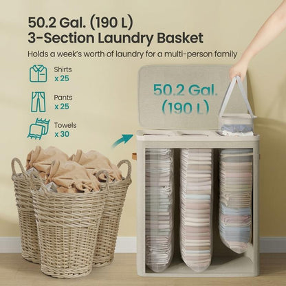 The DuoSort Hamper: 2-in-1 Laundry Basket with Lid & Handles