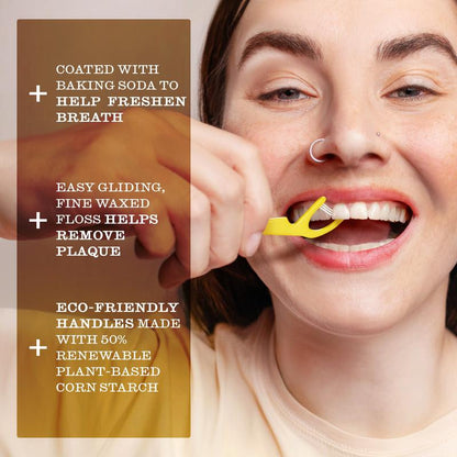 TRIMINT 3-Strand Floss Picks | Baking Soda + Mint | 300 Count