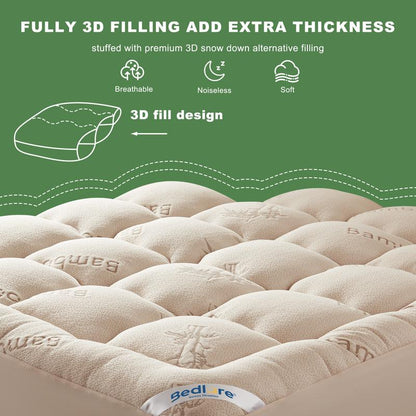 CloudLuxe™ Cooling Pillow-Top Mattress Topper
