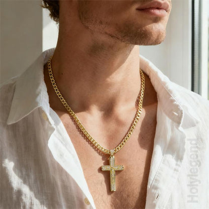 24" Miami Cross Chain, 14K Gold-Plated
