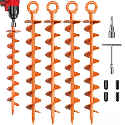 StormLock Spiral Ground Anchors – Heavy-Duty 4 Pack