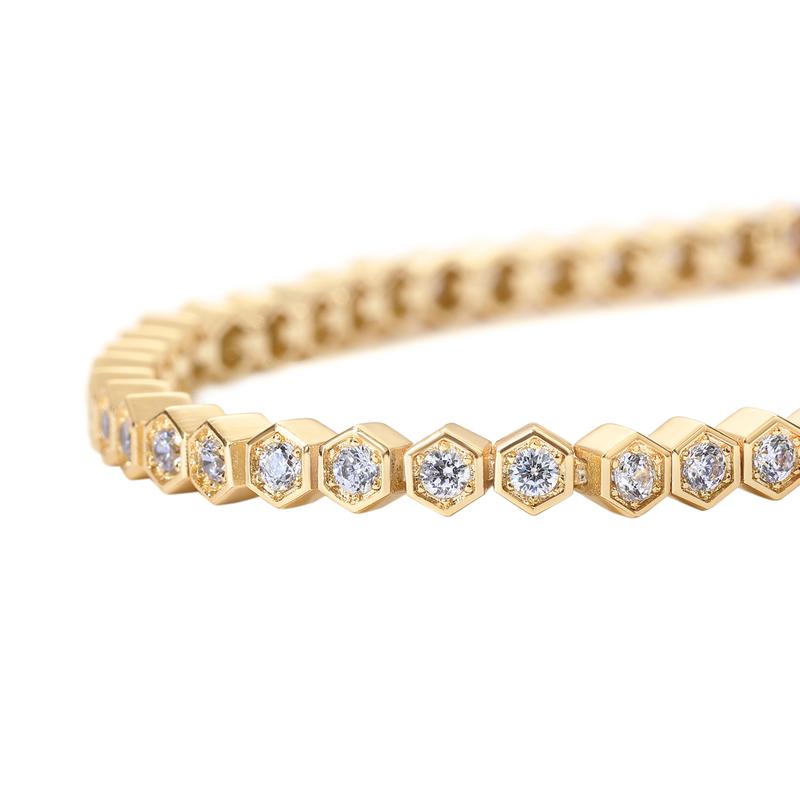 Halo Honeycomb Tennis Bracelet