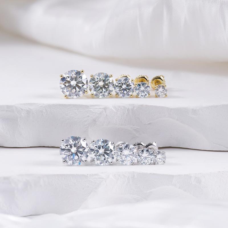 Radiant Moissanite Studs