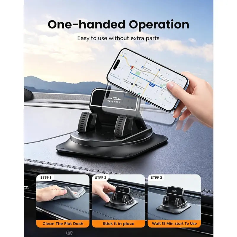 Car Dashboard Phone Holder - Universal 360° Rotatable,Adjustable 360° Phone Mounts & Holders for AllSmartphones, Adjustable Phone Mounts & Holders