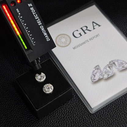 Halo Moissanite Studs