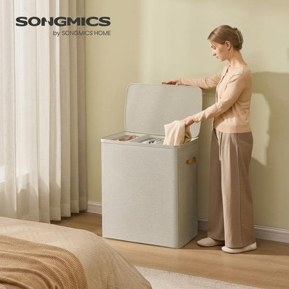The DuoSort Hamper: 2-in-1 Laundry Basket with Lid & Handles