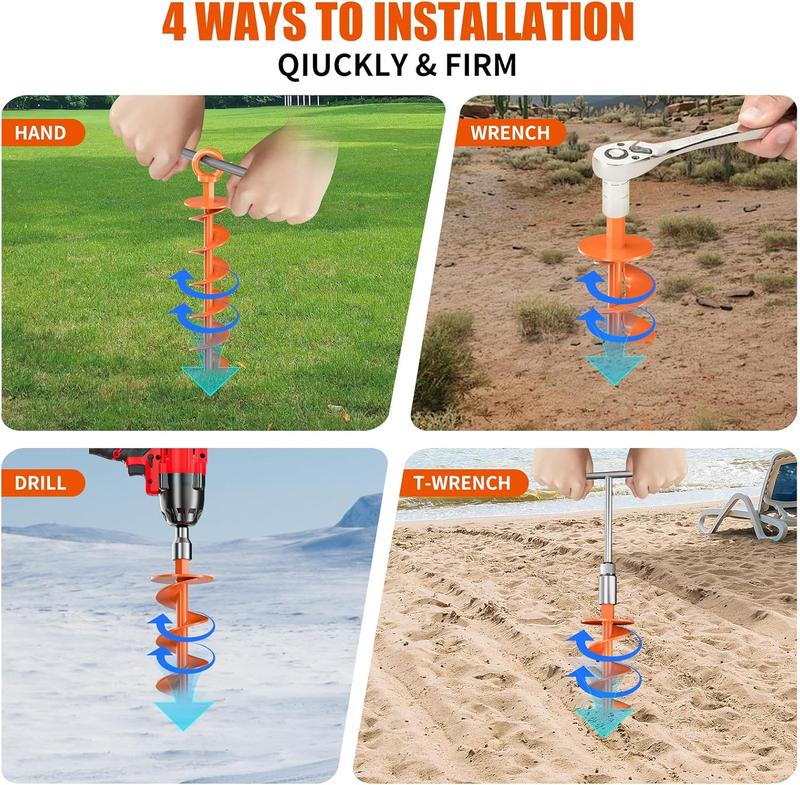 StormLock Spiral Ground Anchors – Heavy-Duty 4 Pack