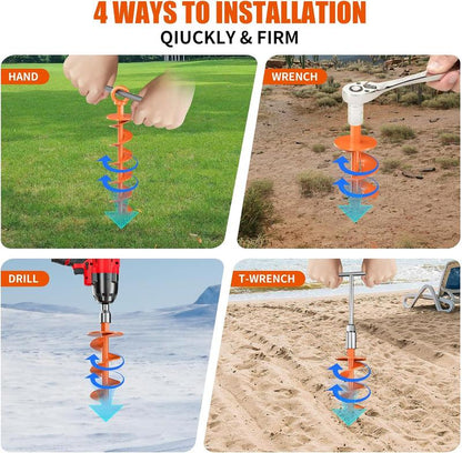 StormLock Spiral Ground Anchors – Heavy-Duty 4 Pack